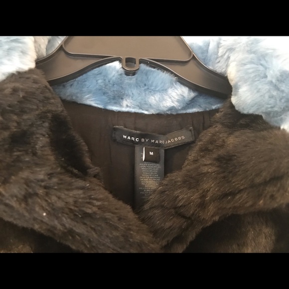 Marc Jacob Outer Coat / Faux Fur Black Jacket - Picture 2 of 2